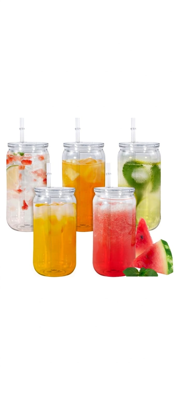 16-Ounce Snow Globe Tumbler with Straw - Double Wall Insulated Winter Tumbler