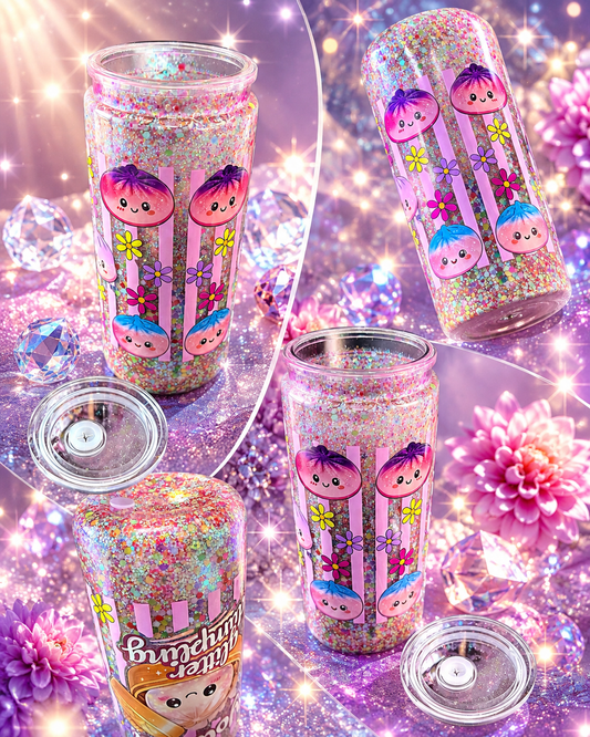20 oz snow globe glitter tumbler