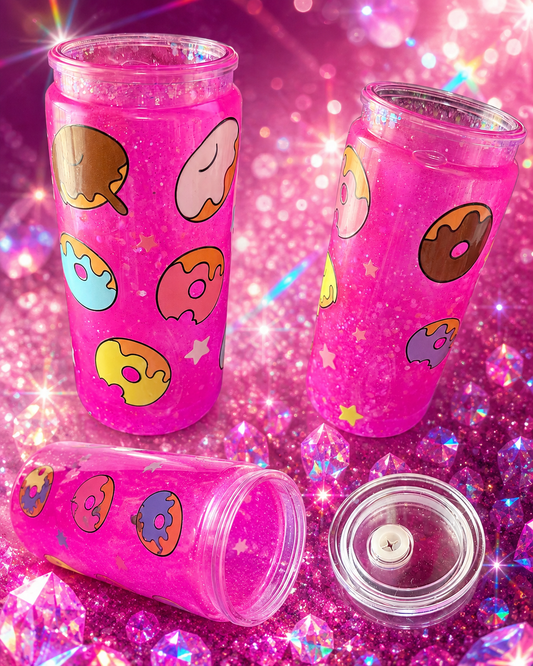 20 oz snow globe glitter tumbler