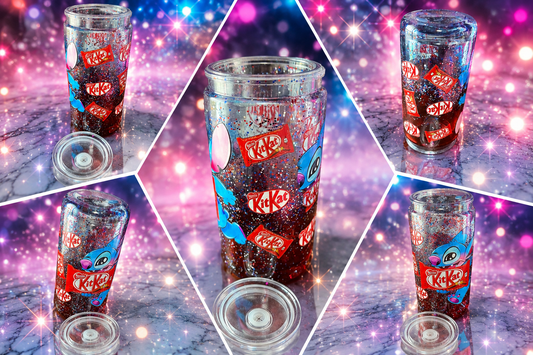 20 oz snow globe glitter tumbler