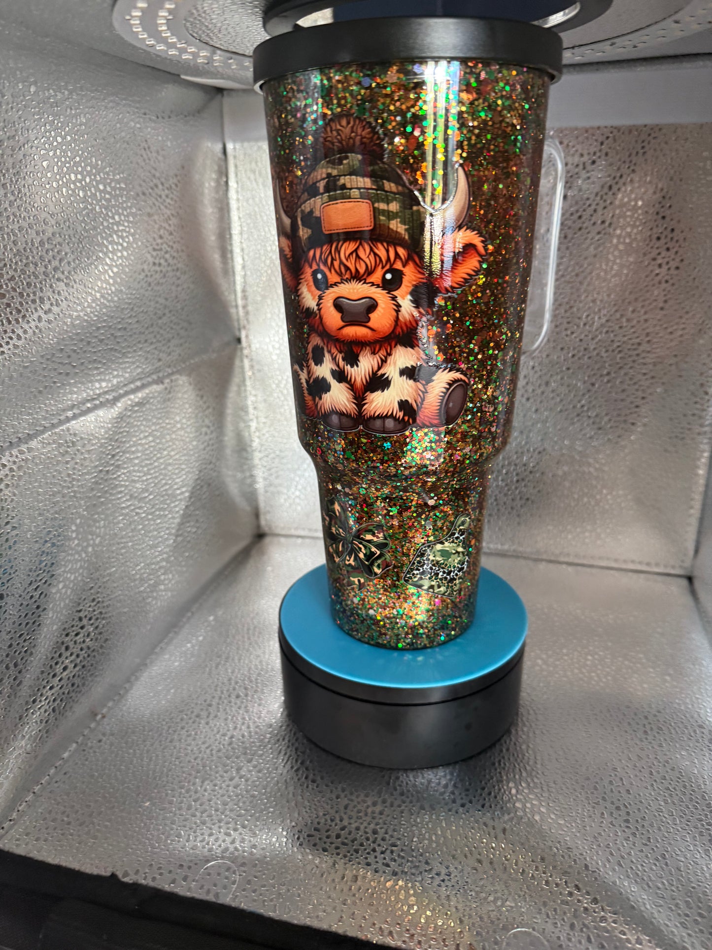 30 oz glitter snow globe tumbler