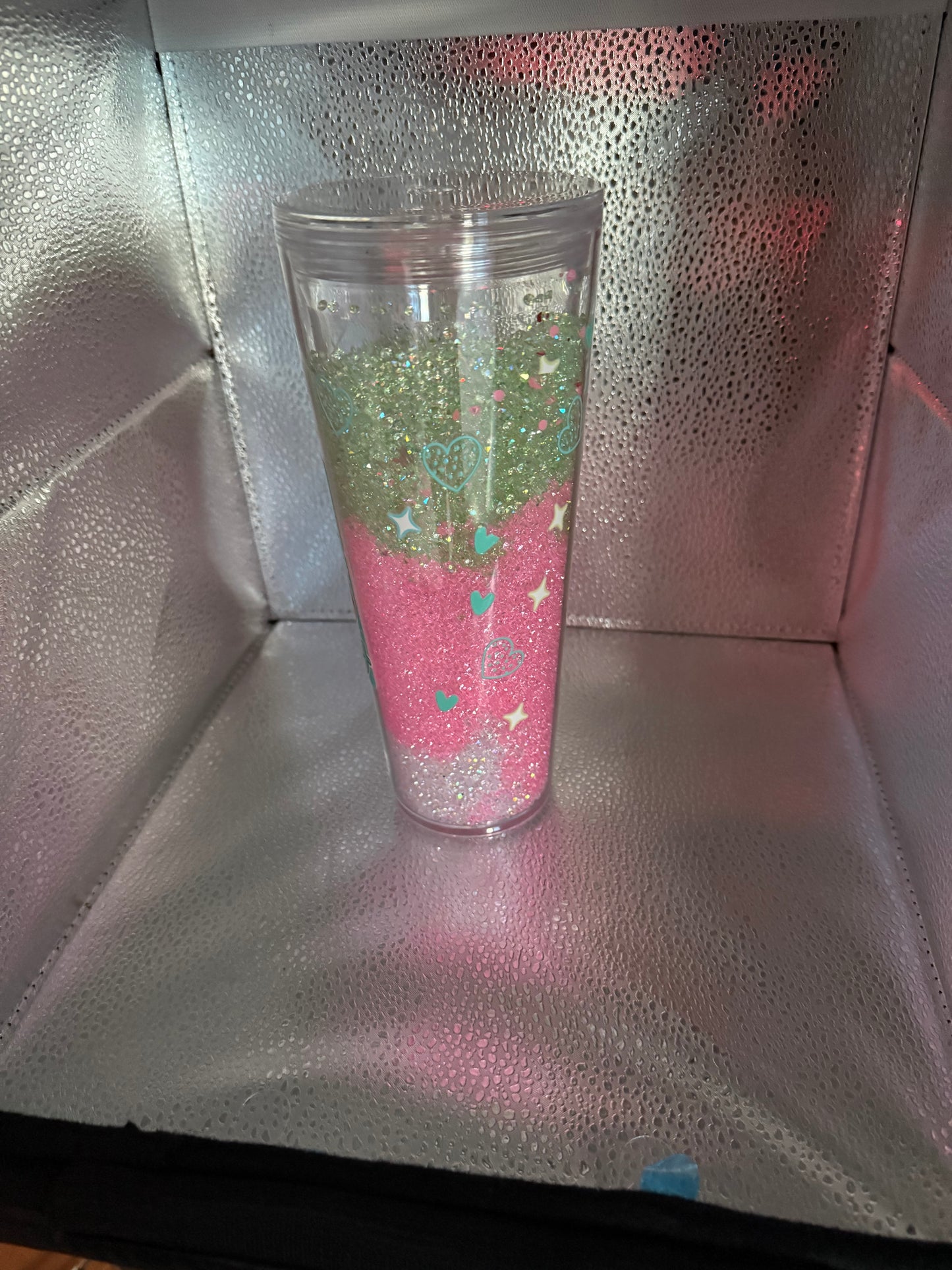 24 oz rhinestone snow globe tumbler