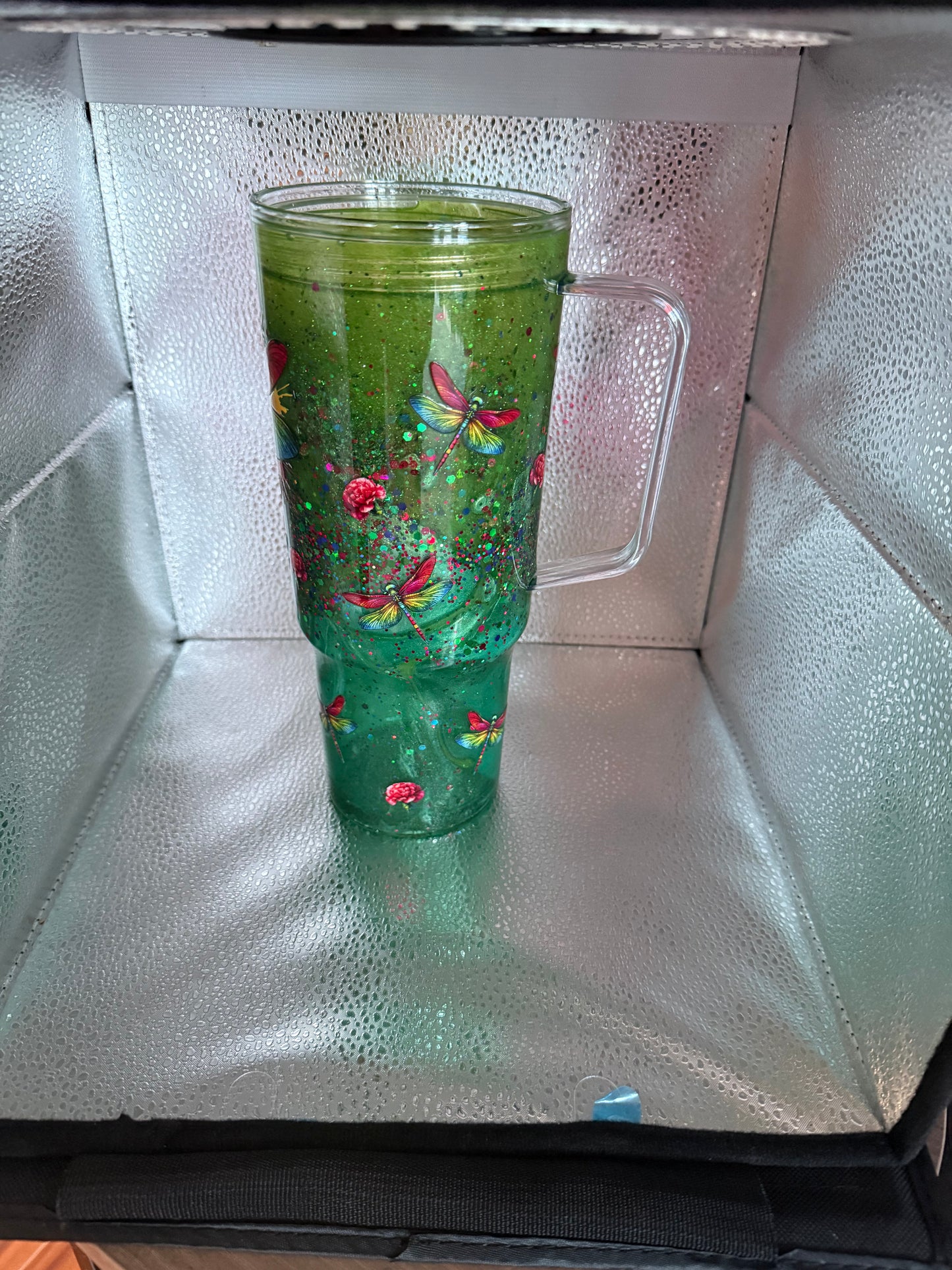 40 oz dragonfly snow globe tumbler
