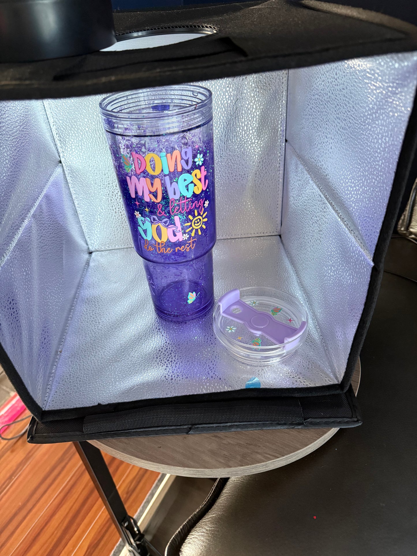 40 oz Dual lava glitter snow globe tumbler