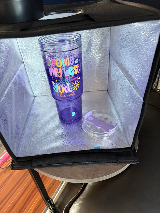 40 oz Dual lava glitter snow globe tumbler