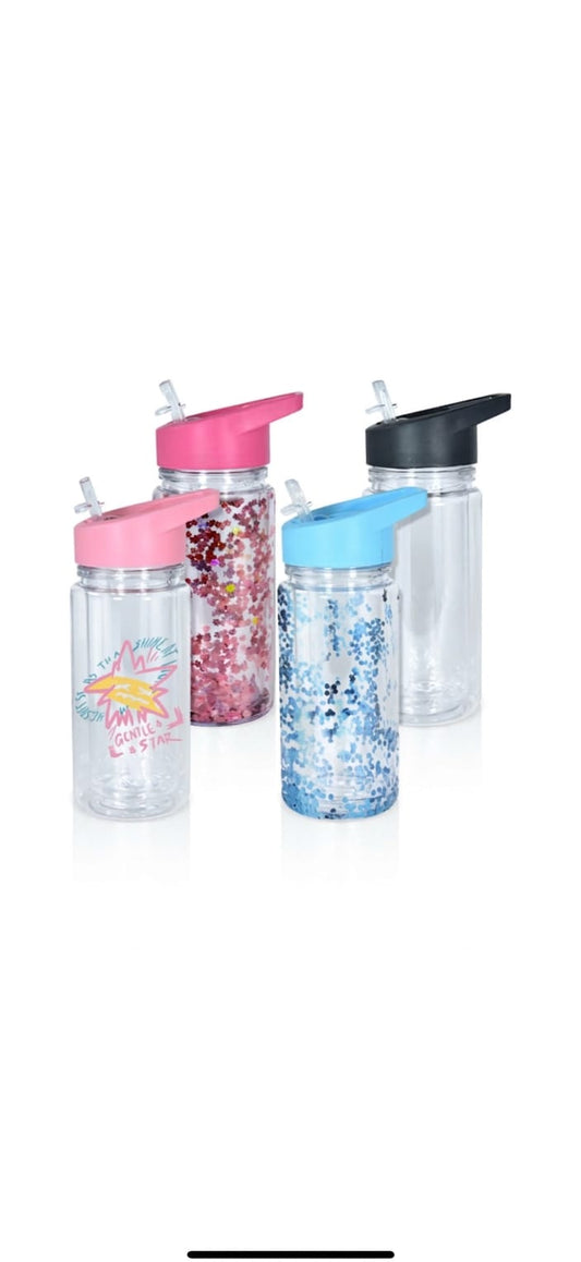 10 Oz Kids Double Wall Glitter Tumbler with Straw